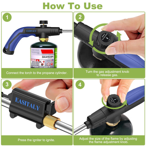 EASITALY precise flame control with adjustable valve.