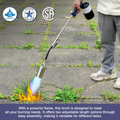 EASITALY propane torch weed burner kit ignition and adjustable flame control