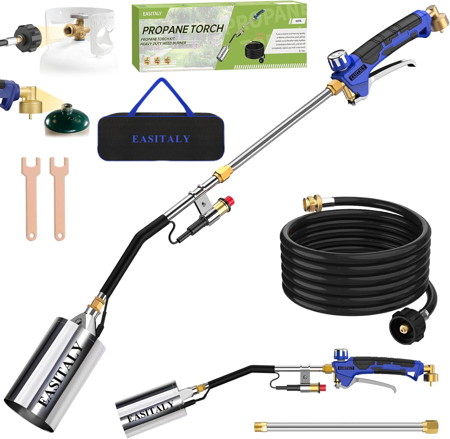 EASITALY propane torch weed burner kit with storage bag for easy organization