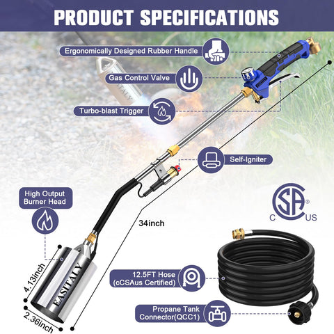 EASITALY torch in long and short mode for versatile outdoor tasks