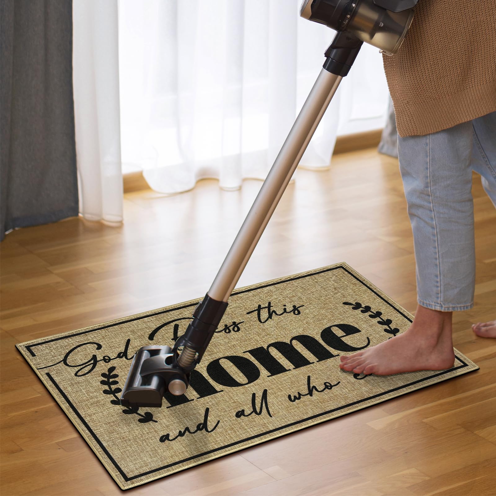 Easma versatile front door rug for decor and daily use