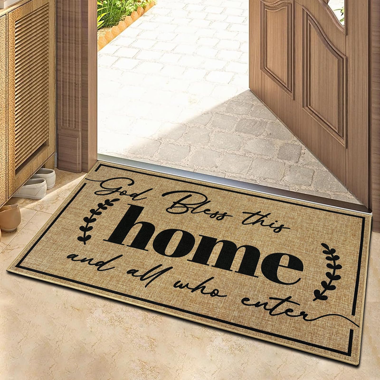 Easma 16.9 by 29.9 inch mat fits most entryways