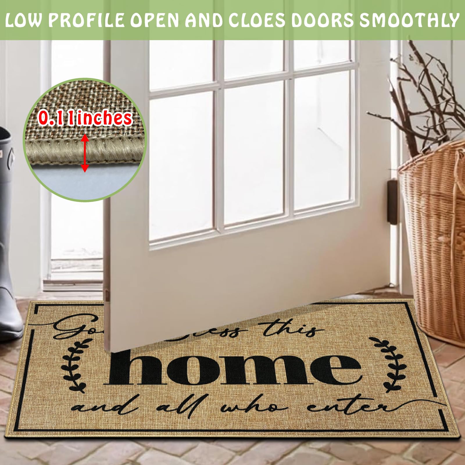 Easma door mat with non-slip backing for stable placement