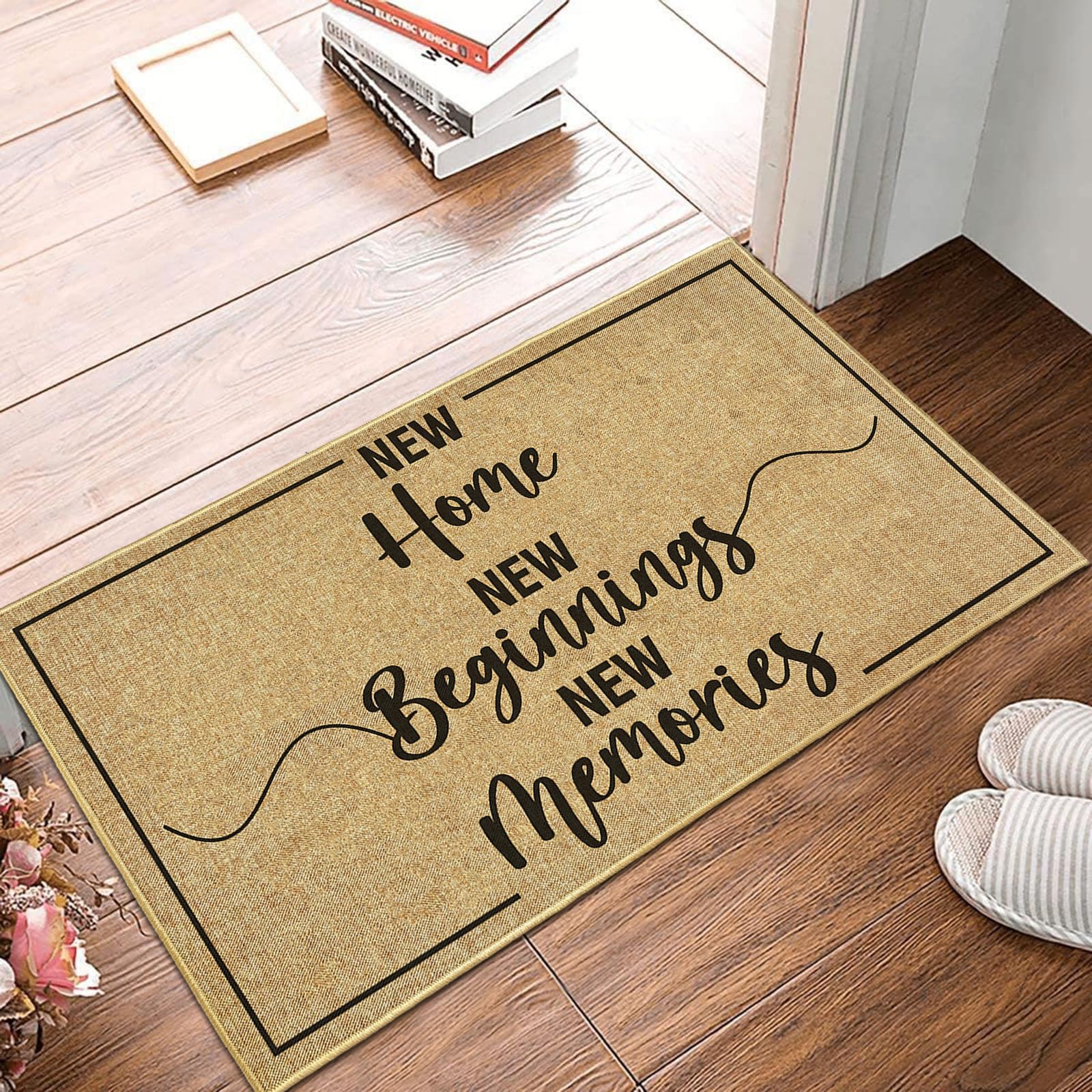 Easma Entryway size-mat fits compact entryways and spaces.