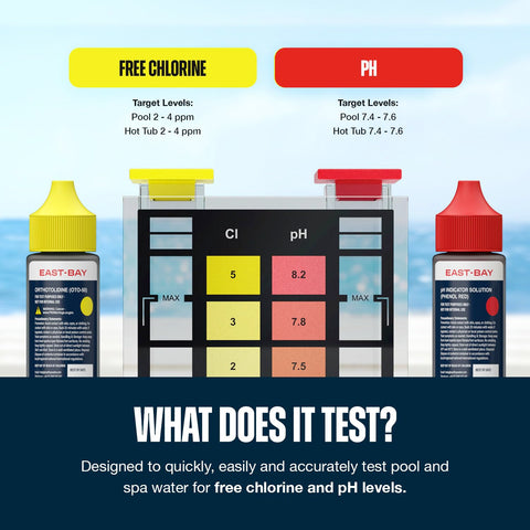 East Bay pool test kit case keeps reagents organized for seasonal testing