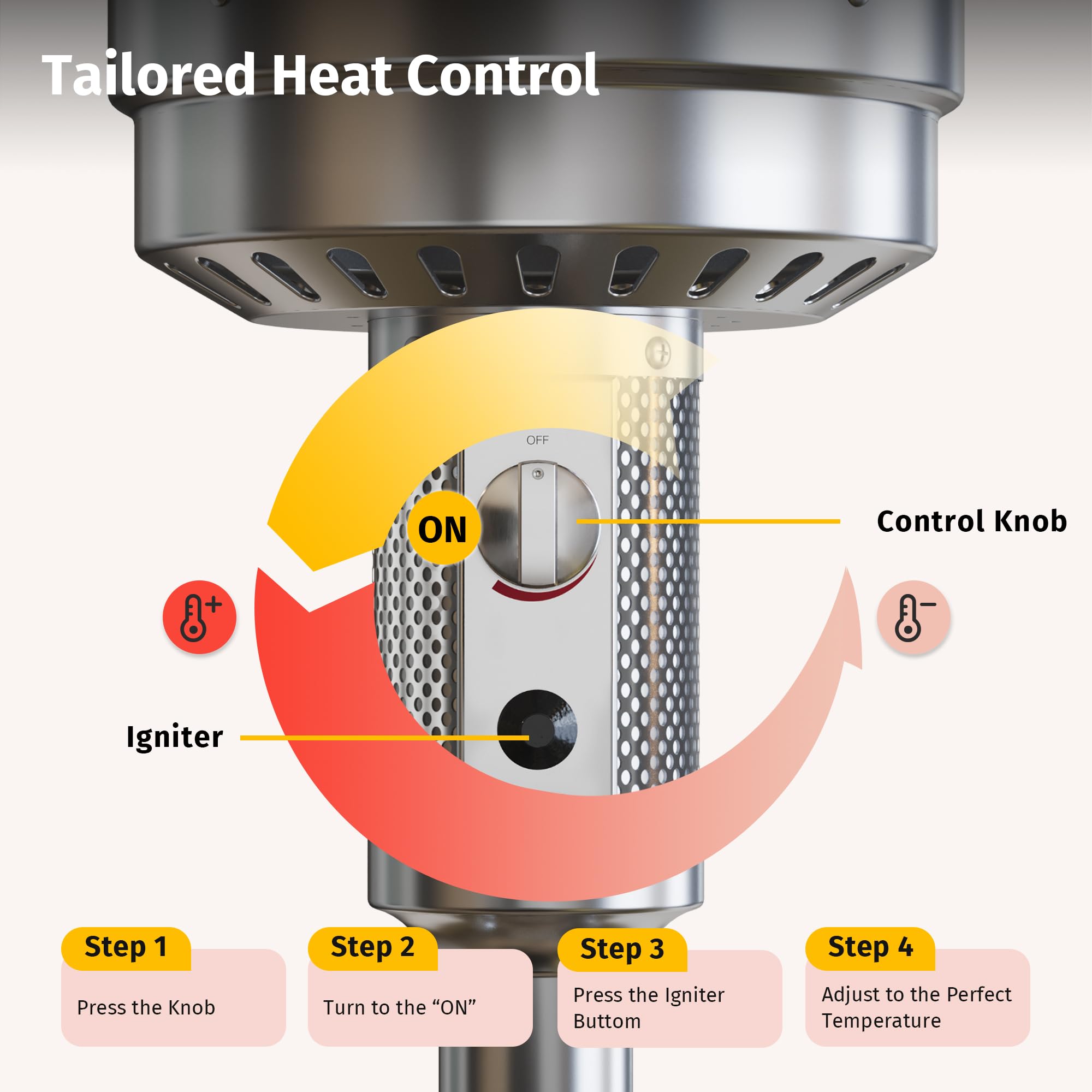EAST OAK aluminum-reflector concentrates heat for efficiency.