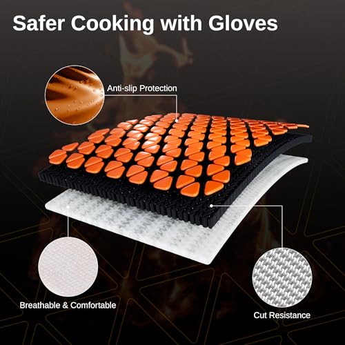 East Oak BBQ Gloves reinforced with aramid fibers for heat and cut resistance during smoking