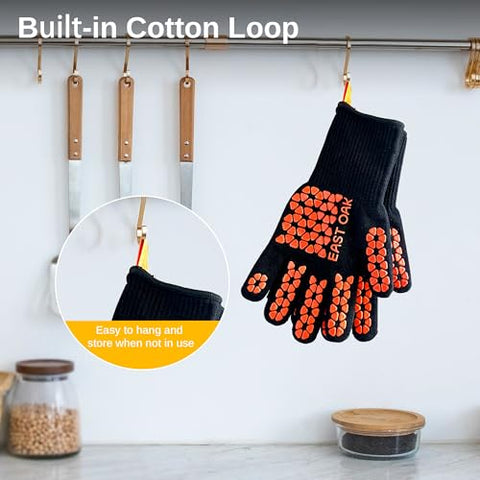 East Oak BBQ Gloves soft polyester-cotton lining for comfortable extended wear