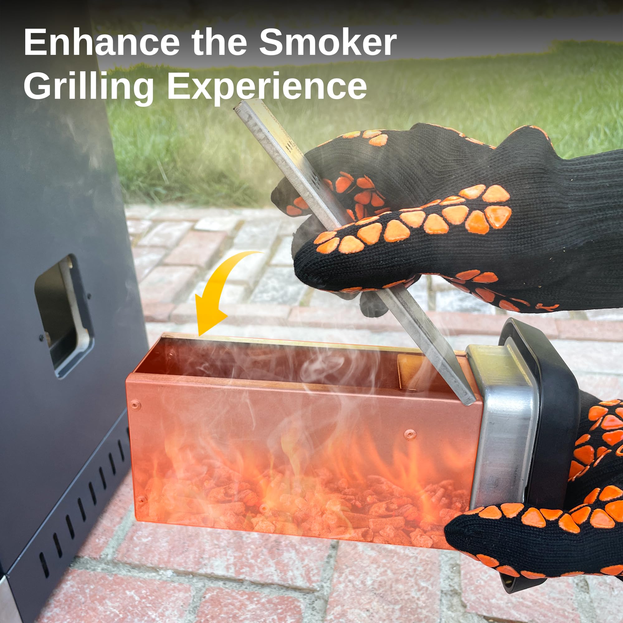 East Oak BBQ Gloves universal fit ensure quick on and off with forearm protection