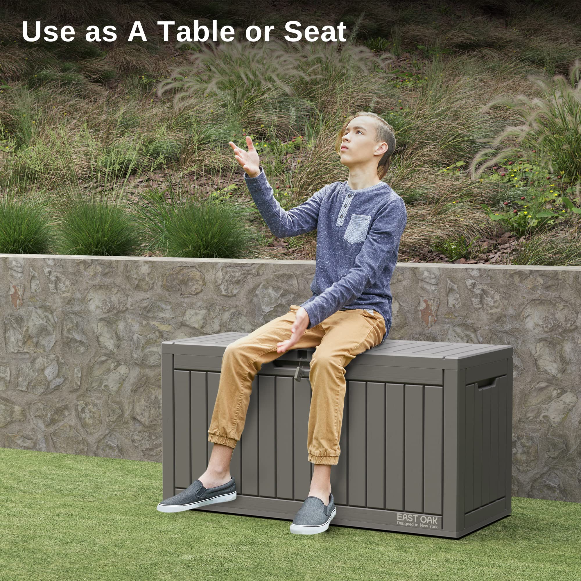 EAST OAK deck box simple assembly in about 20 minutes