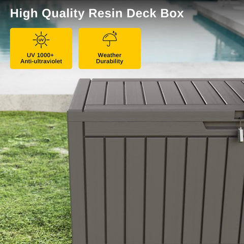 EAST OAK 60-gallon deck box dimension 42x17x22 inches