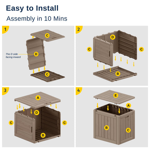 East Oak deck box handles and lock feature for secure portability.