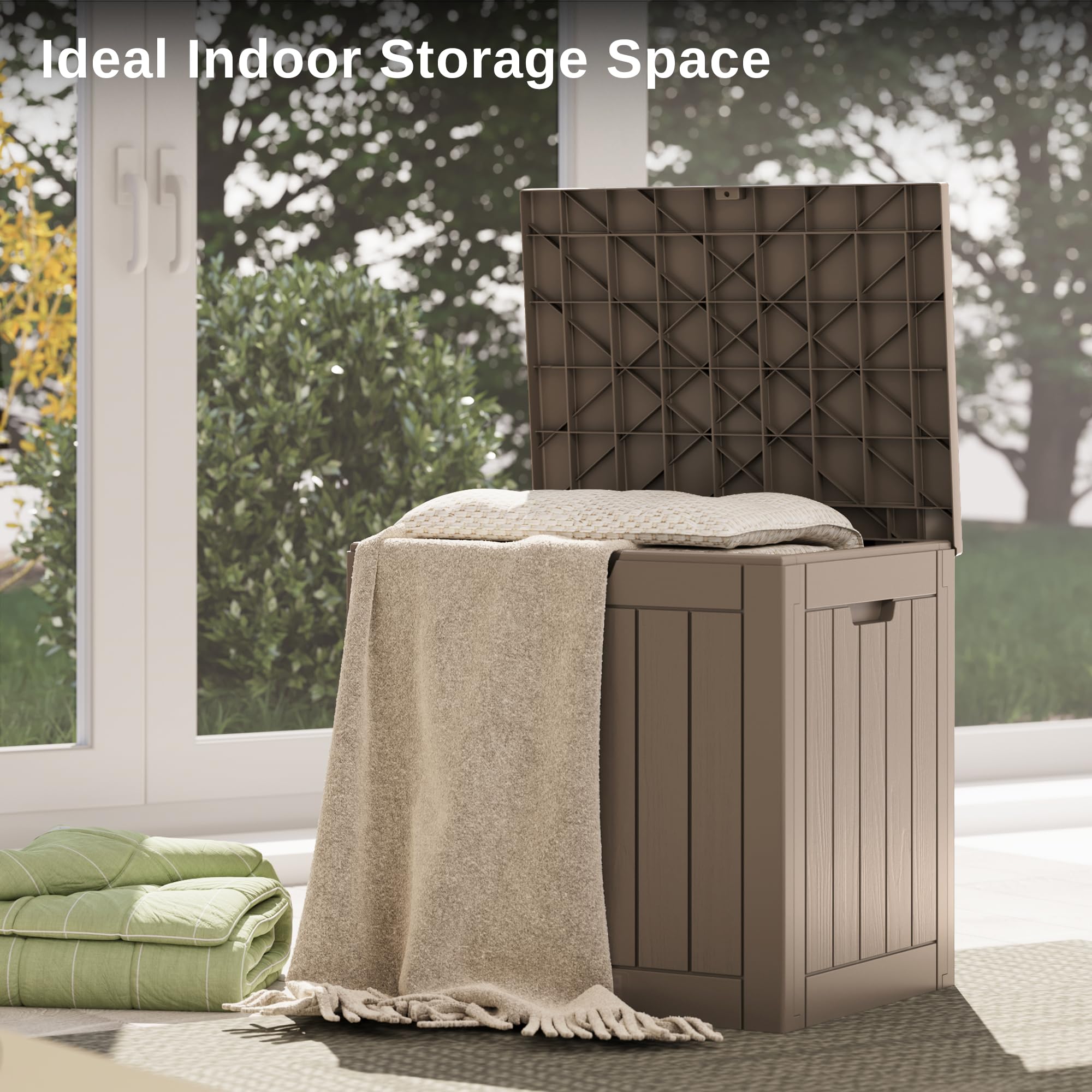 East Oak UV-resistant resin withstands sun exposure for long-lasting outdoor use.