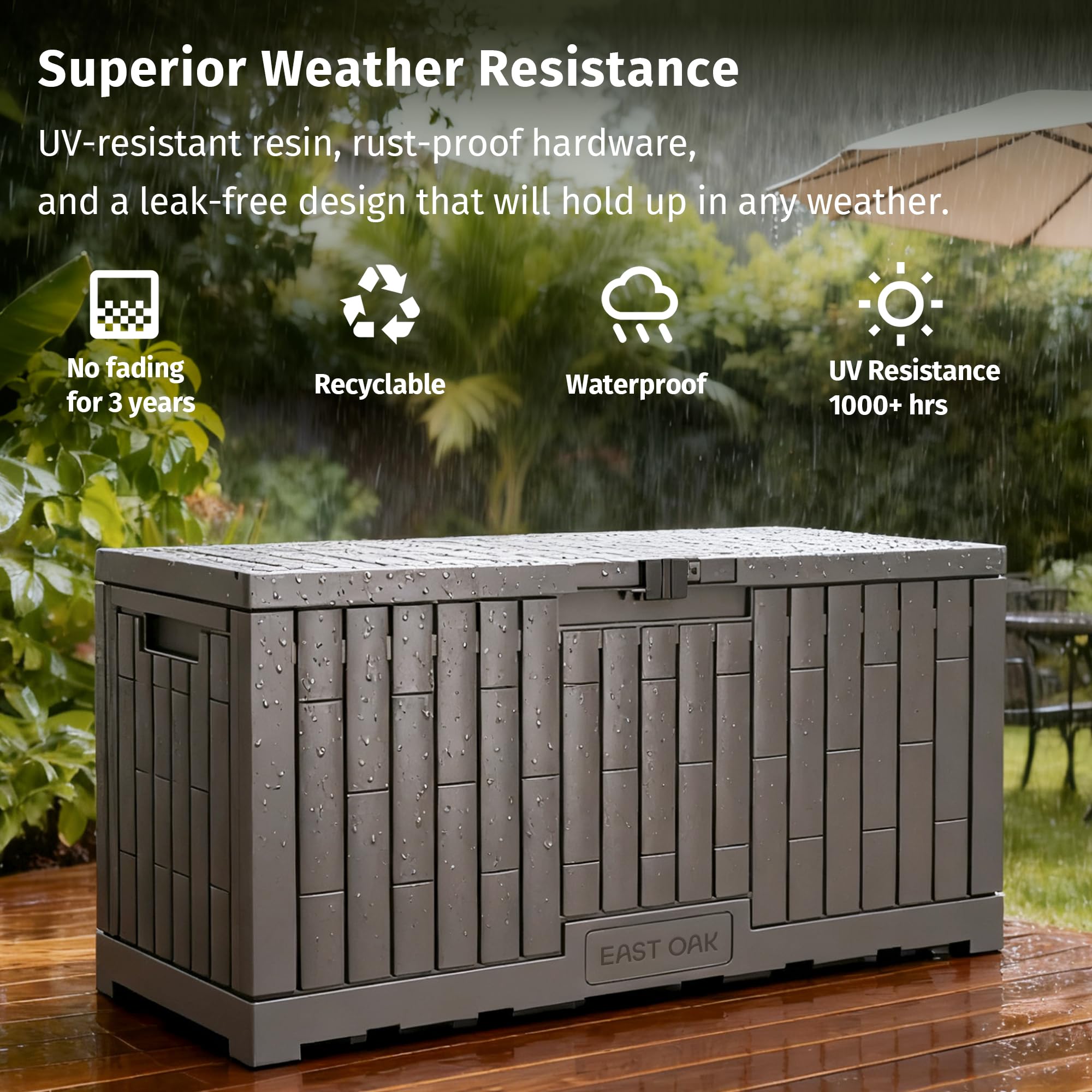 EAST OAK waterproof construction keeps contents dry