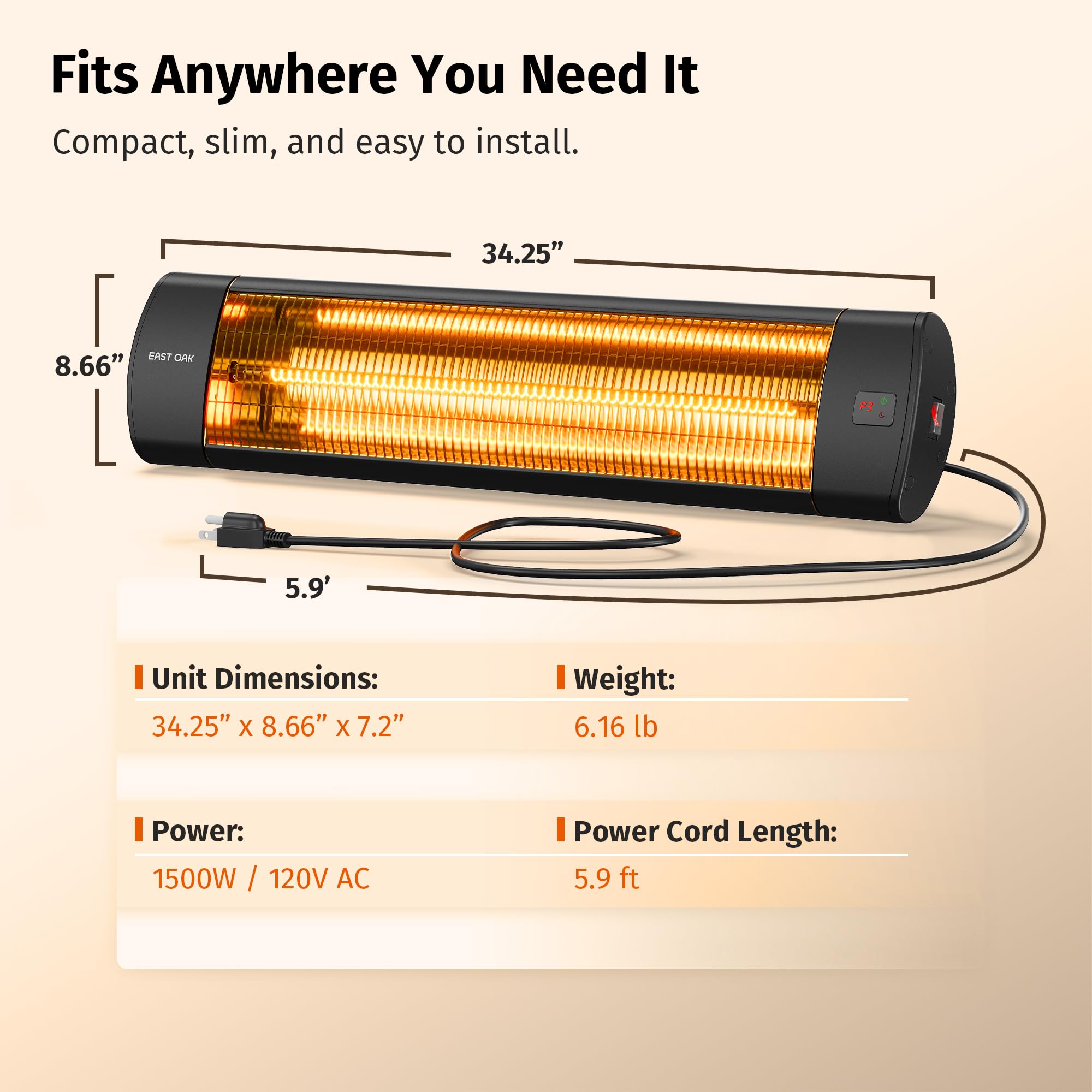 East Oak energy-efficient infrared heat to reduce waste and heat effectively