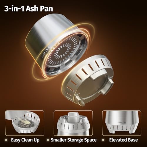 East Oak Fuoco removable ash pan simplifies cleanup after use.