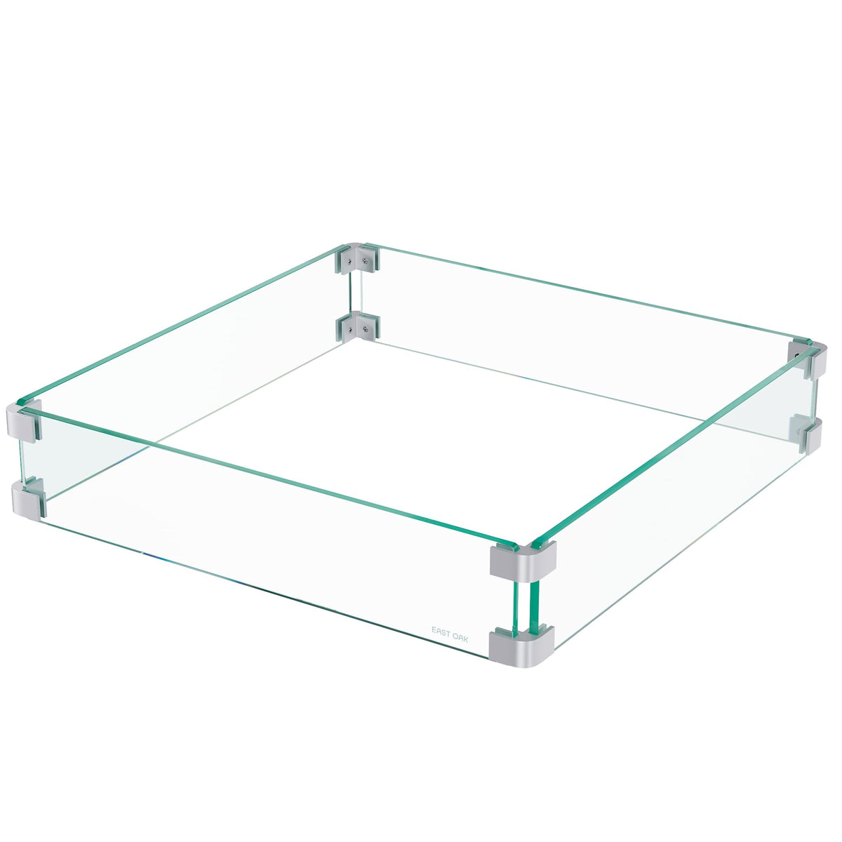 East Oak glass wind guard shields 28-32 in fire pits while preserving flicker and ambiance.