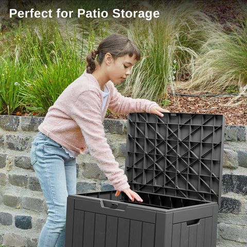 East Oak lockable patio storage for secure garden accessories and cushions.