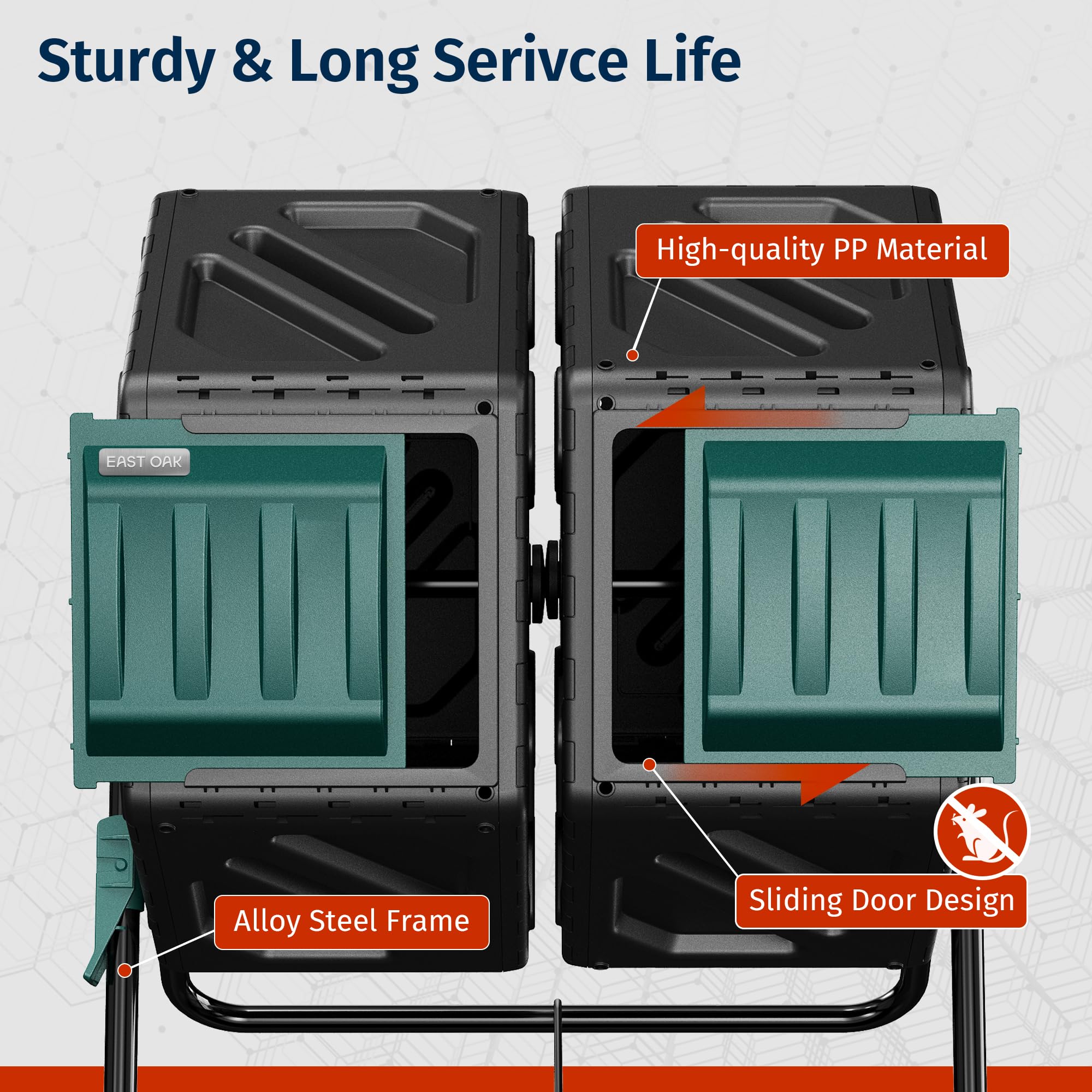 East Oak locking system on sturdy construction helps prevent animal interference