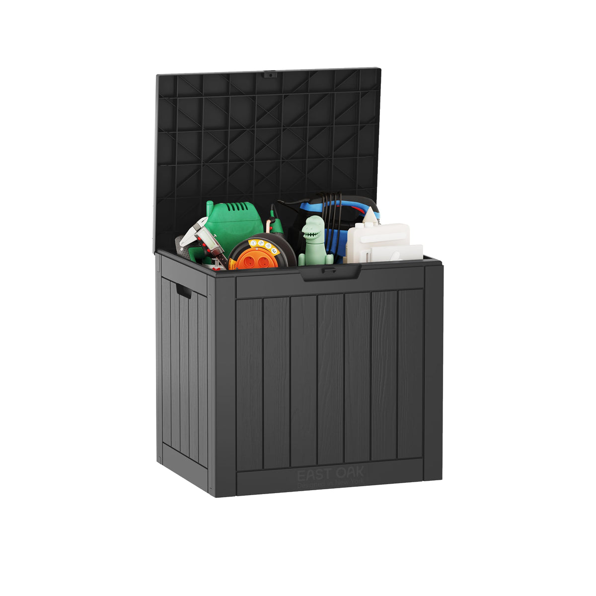 East Oak outdoor storage box 31 gallon with ample space for cushions and tools.