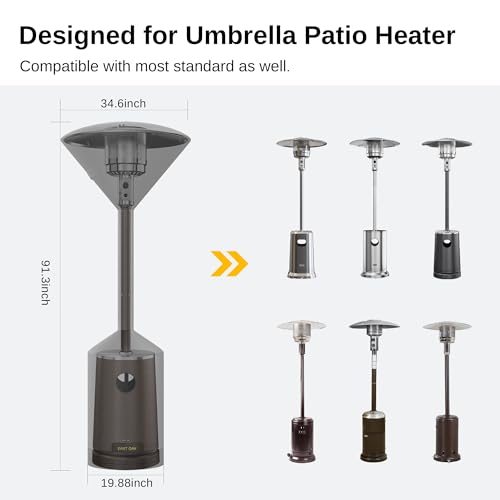 East Oak patio heater cover zipper detail highlights secure fit and quick use