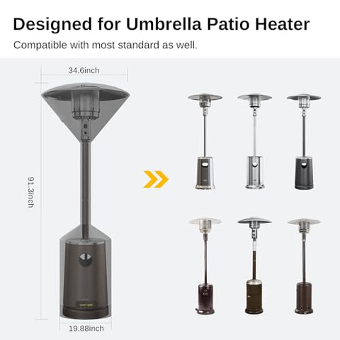 East Oak patio heater cover zipper detail highlights secure fit and quick use