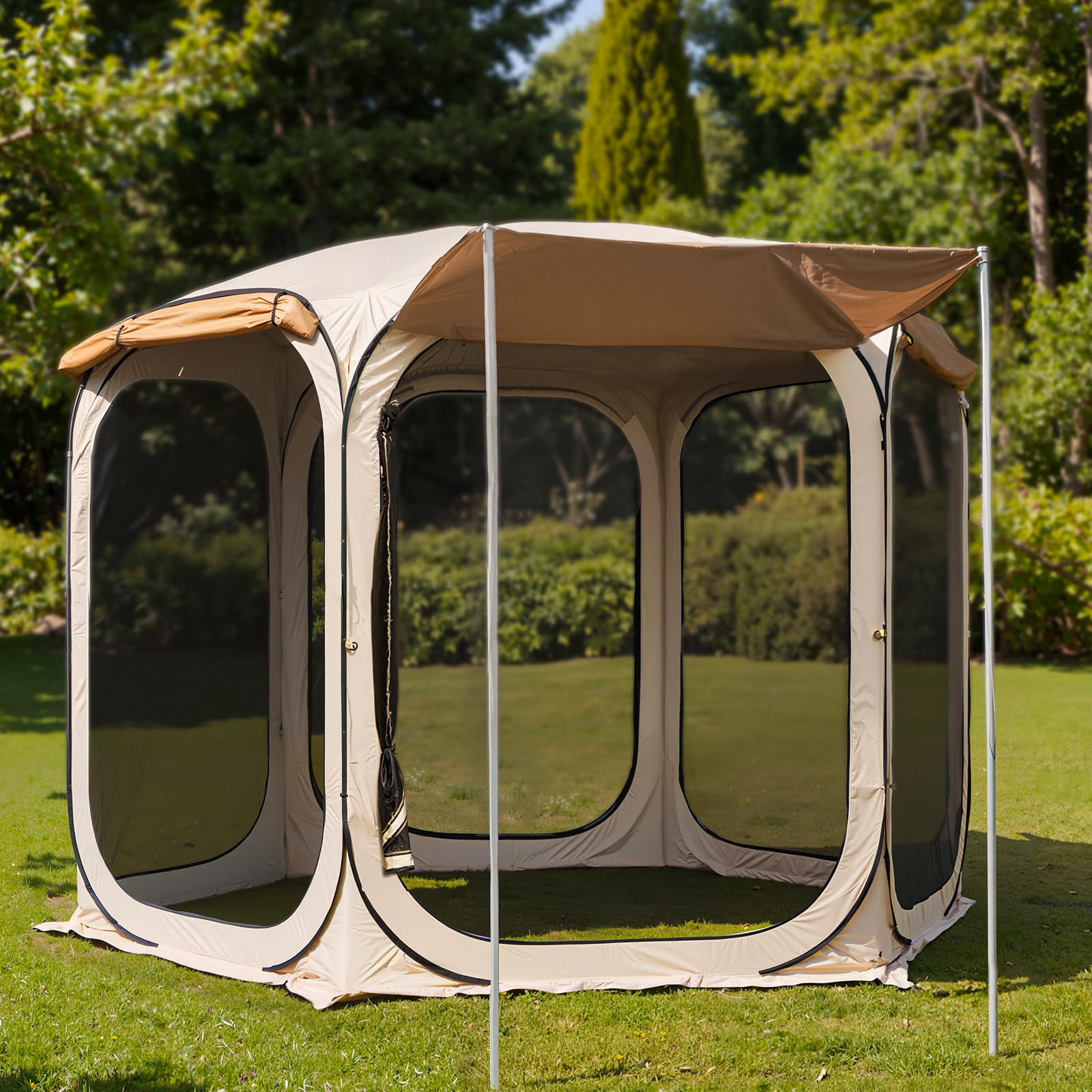 East Oak pop-up canopy 12x12 beige for quick outdoor shade