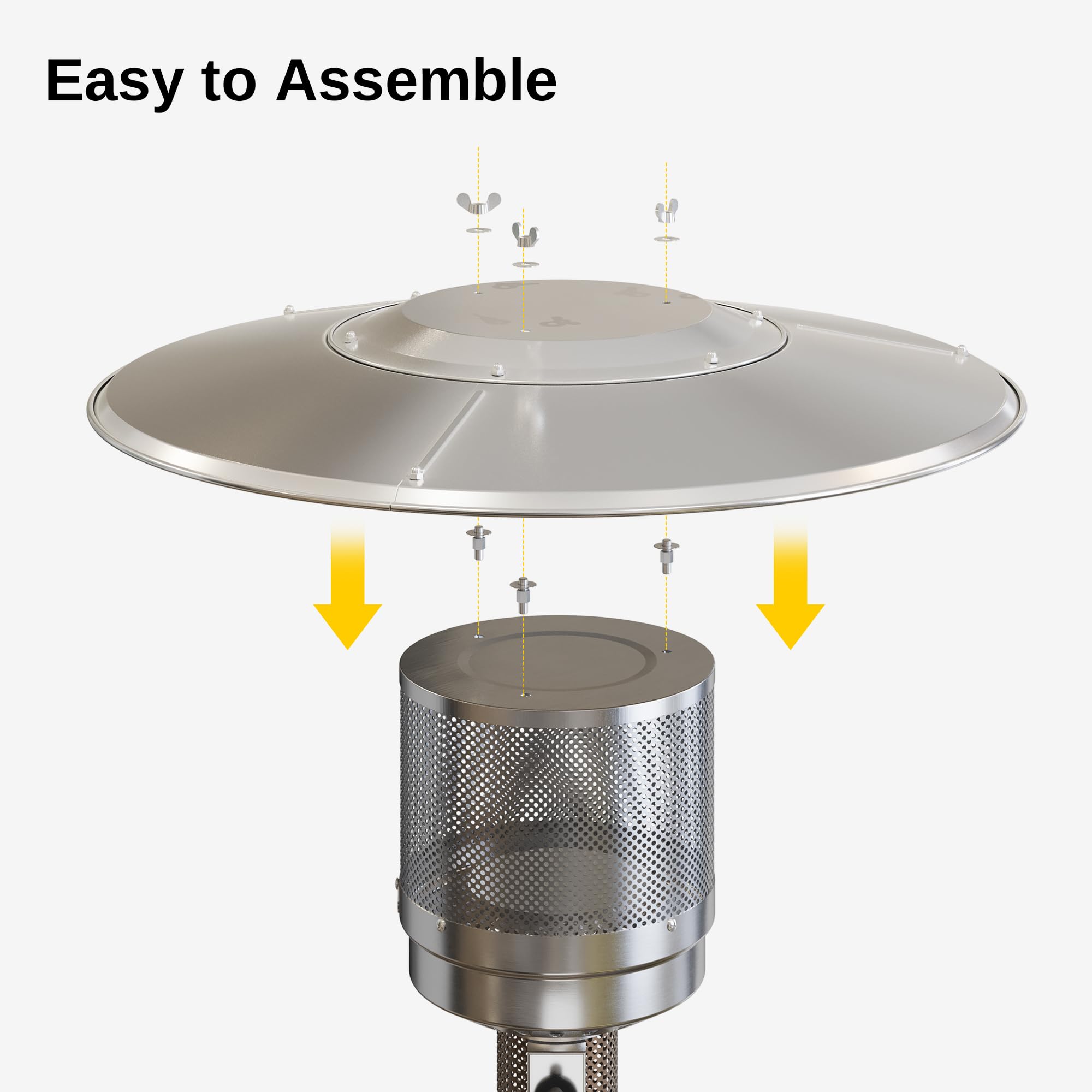 East Oak reflector shield installed on the burner showcases enhanced warmth distribution.