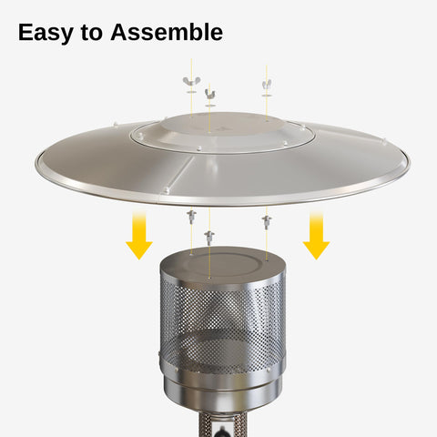 East Oak reflector shield installed on the burner showcases enhanced warmth distribution.