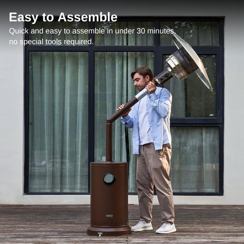 East Oak round-table design lid provides convenient surface