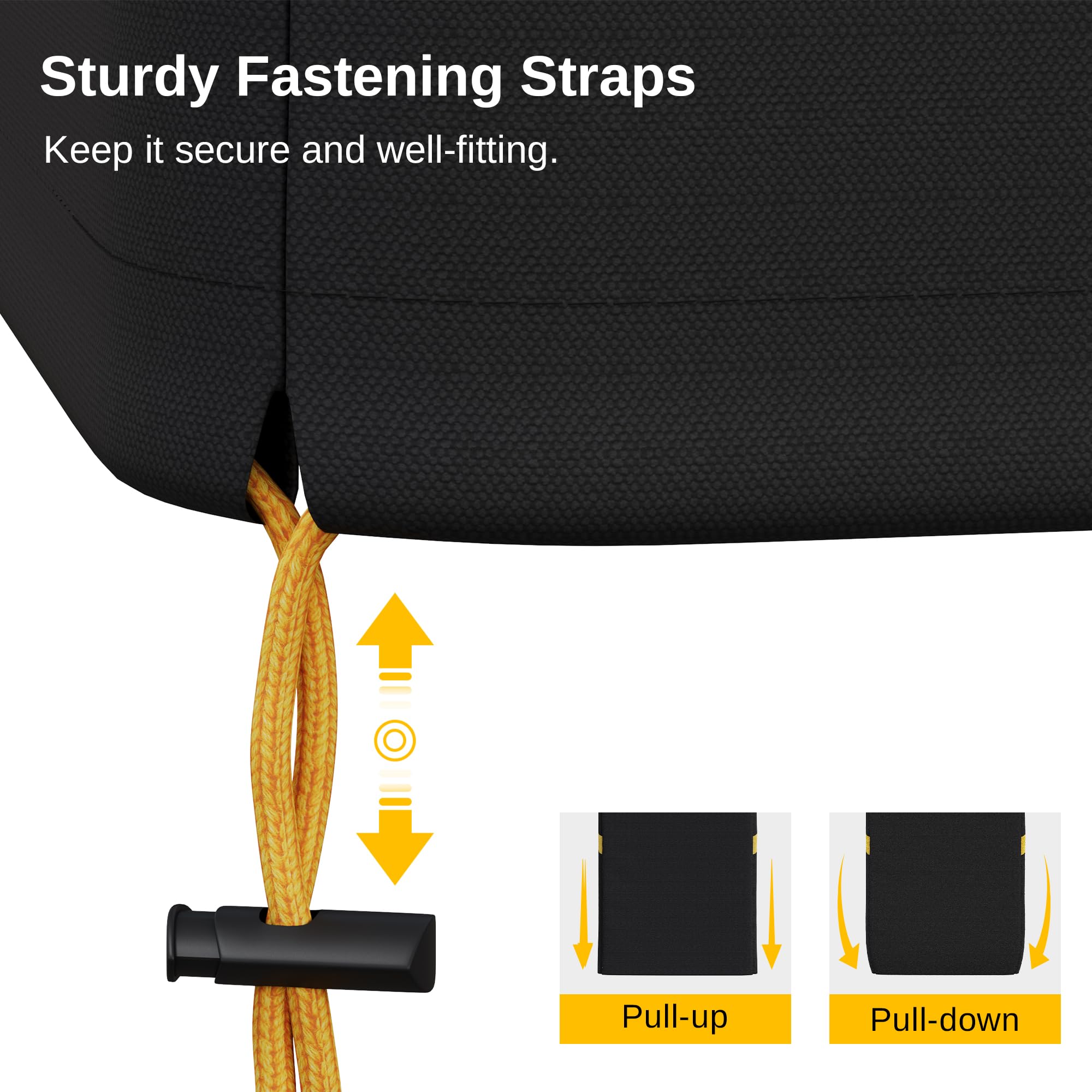 East Oak smoker cover with fastening straps ensures a secure fit on windy days.