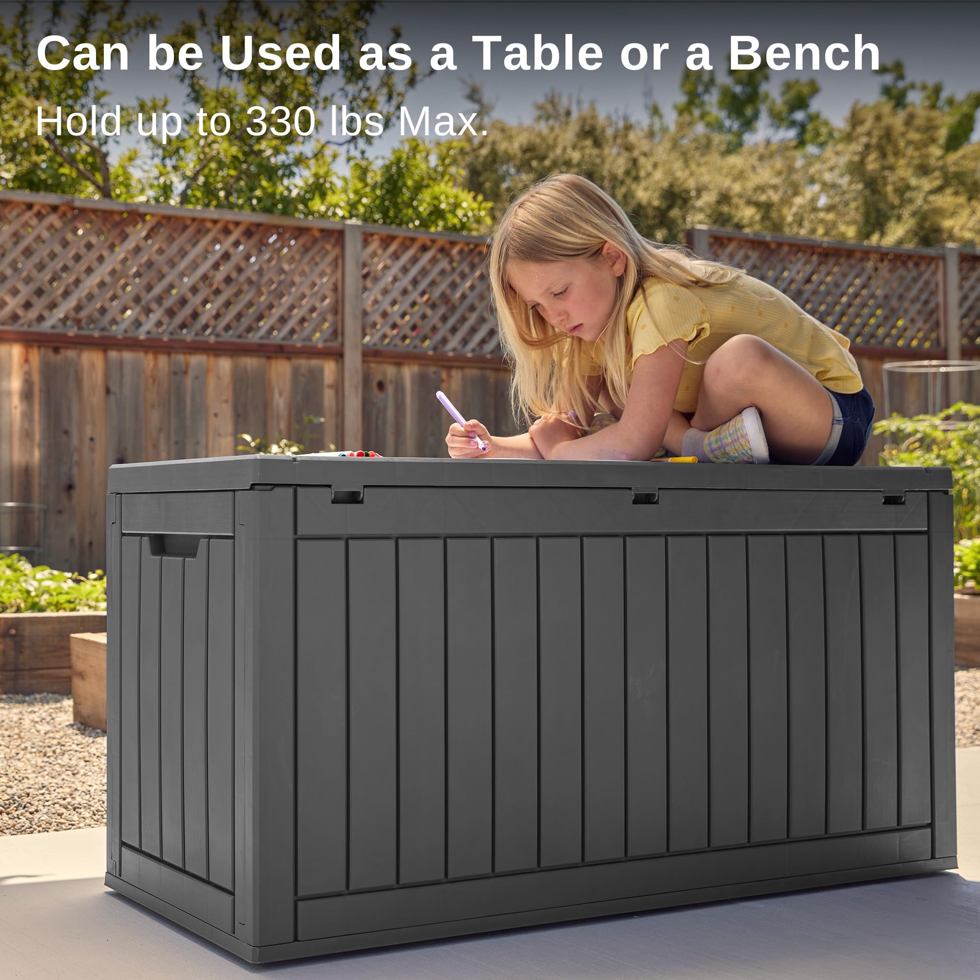 East Oak box with dual handles enables easy moving and placement.