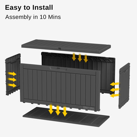 East Oak packaging highlights simple assembly for quick setup.