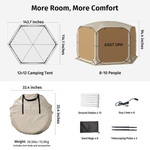 East Oak tailgate-compatible tent enables car camping privacy and convenience