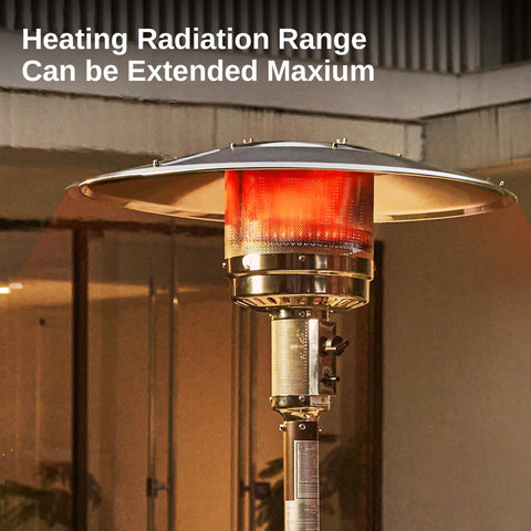 East Oak weather-protection reflector shields dust and rain for longer heater life.