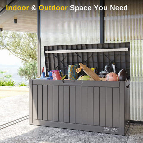 EAST OAK weatherproof resin finish resists sun and rain
