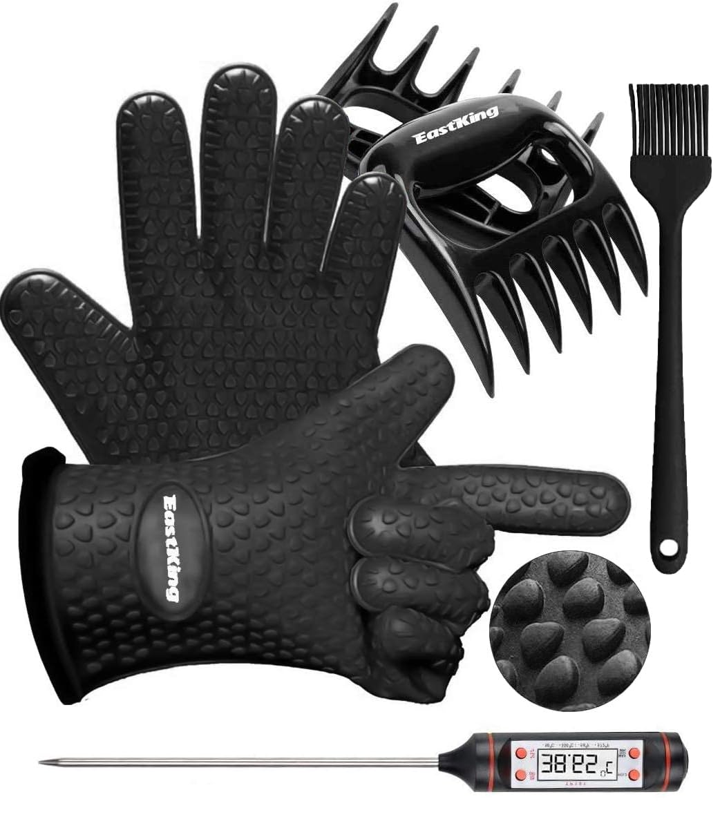 EastKing heat-resistant gloves for safe handling during grilling and oven use.