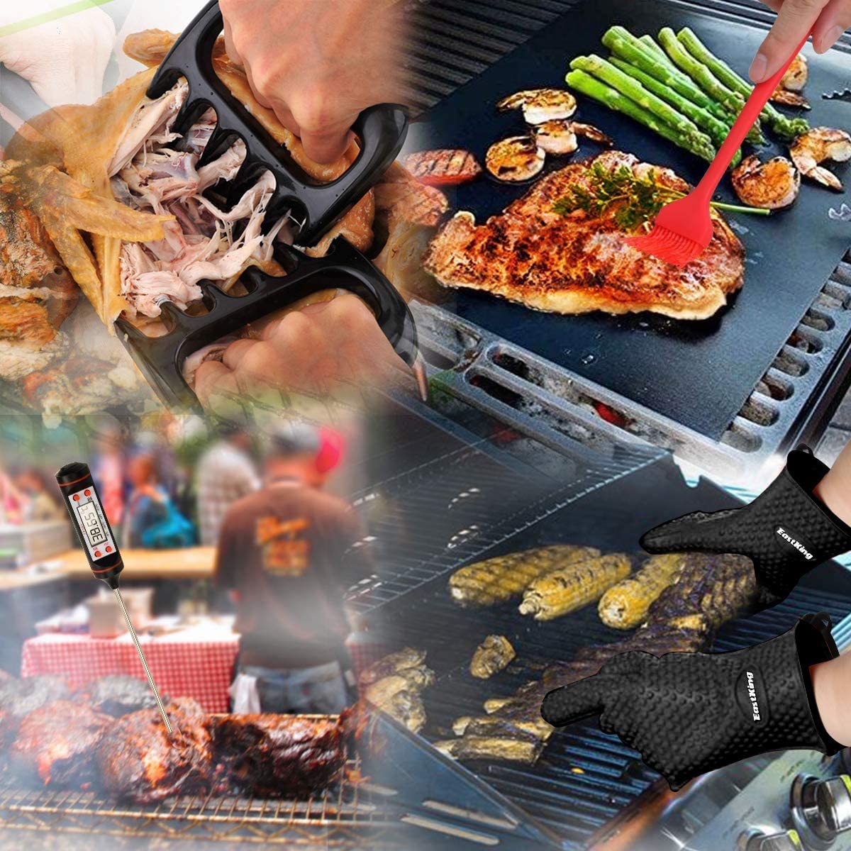 EastKing meat claws for quick shredding of roasts, brisket, and chicken.