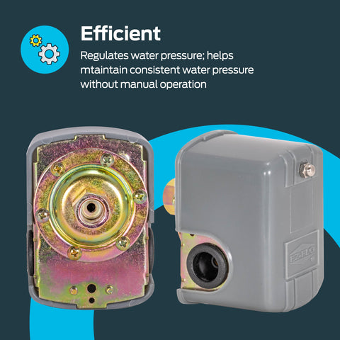 Eastman pressure switch with built-in 1/2 in knockout for straightforward wiring.