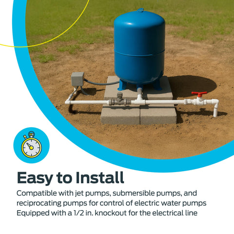 Eastman pressure switch suitable for submersible pumps in residential systems.