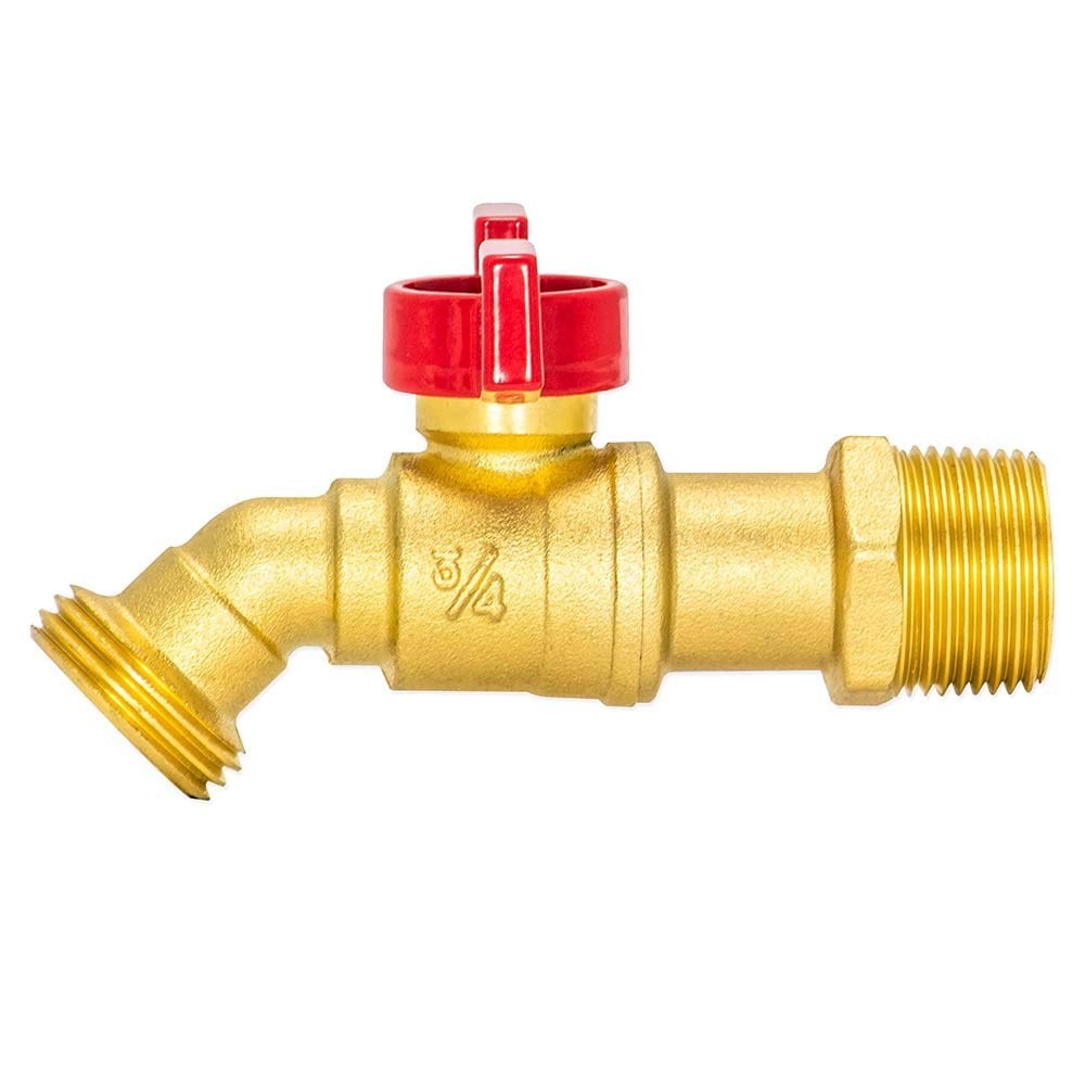Eastman quarter-turn outdoor spigot for easy water control.