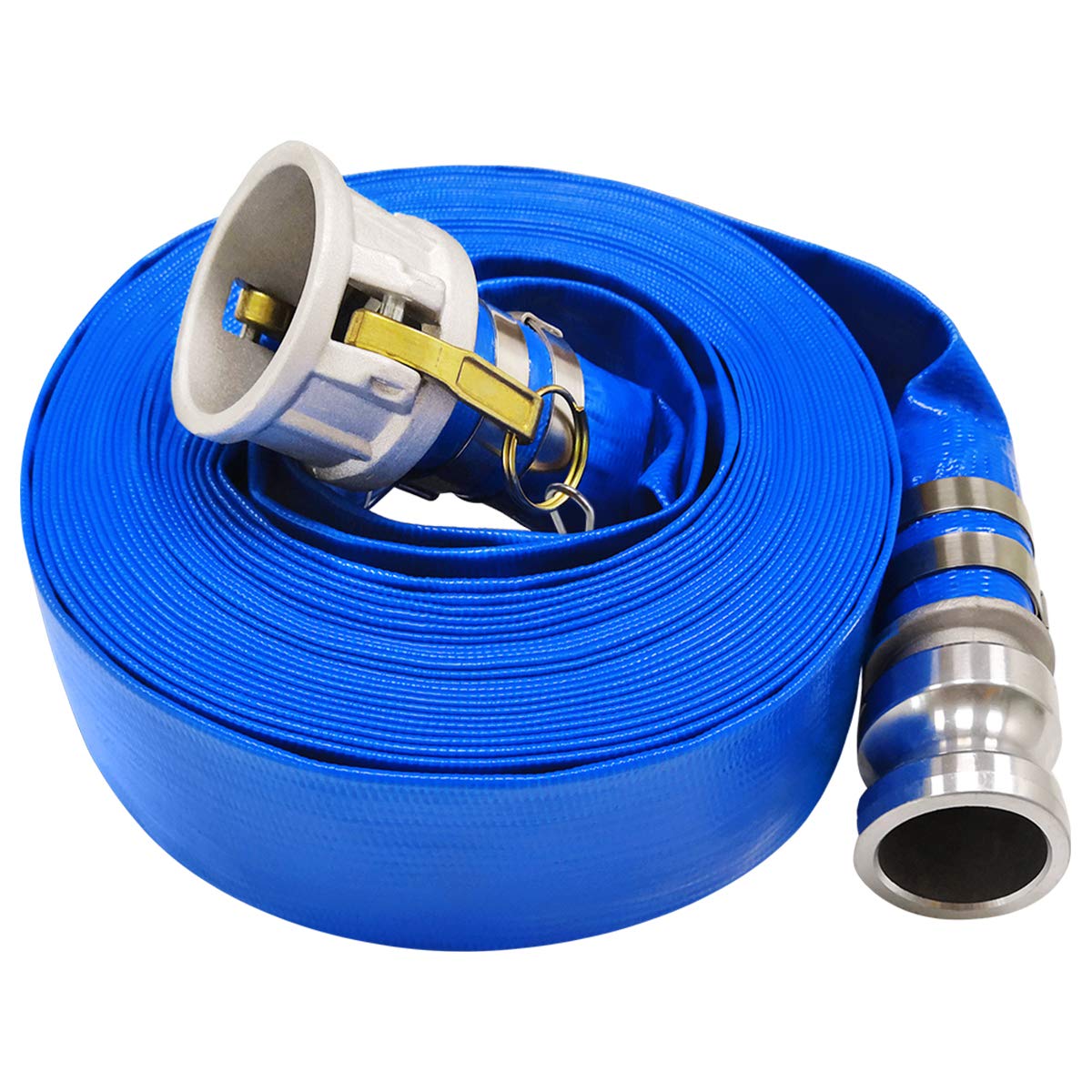 Eastrans backwash hose 3-inch diameter 50-foot blue for pool discharge with durable fittings