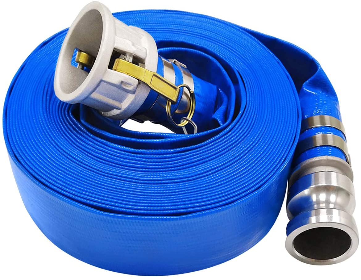 Eastrans blue PVC backwash hose ready for pool drainage and easy setup
