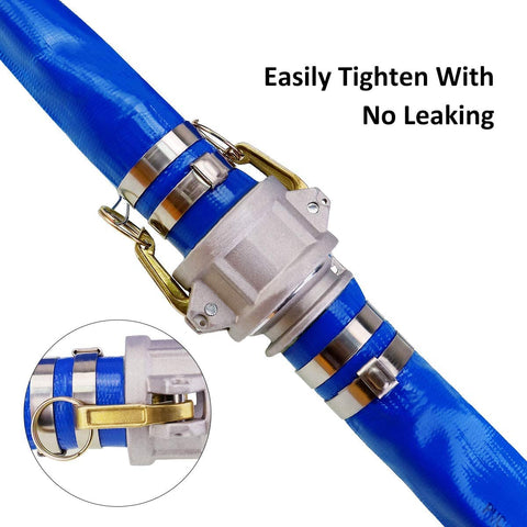 Eastrans camlock E fittings on backwash hose provide quick secure connections