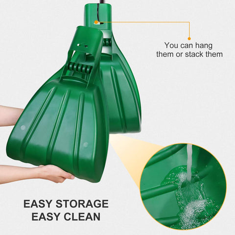 Eastrans stackable leaf scoops keep your shed organized.