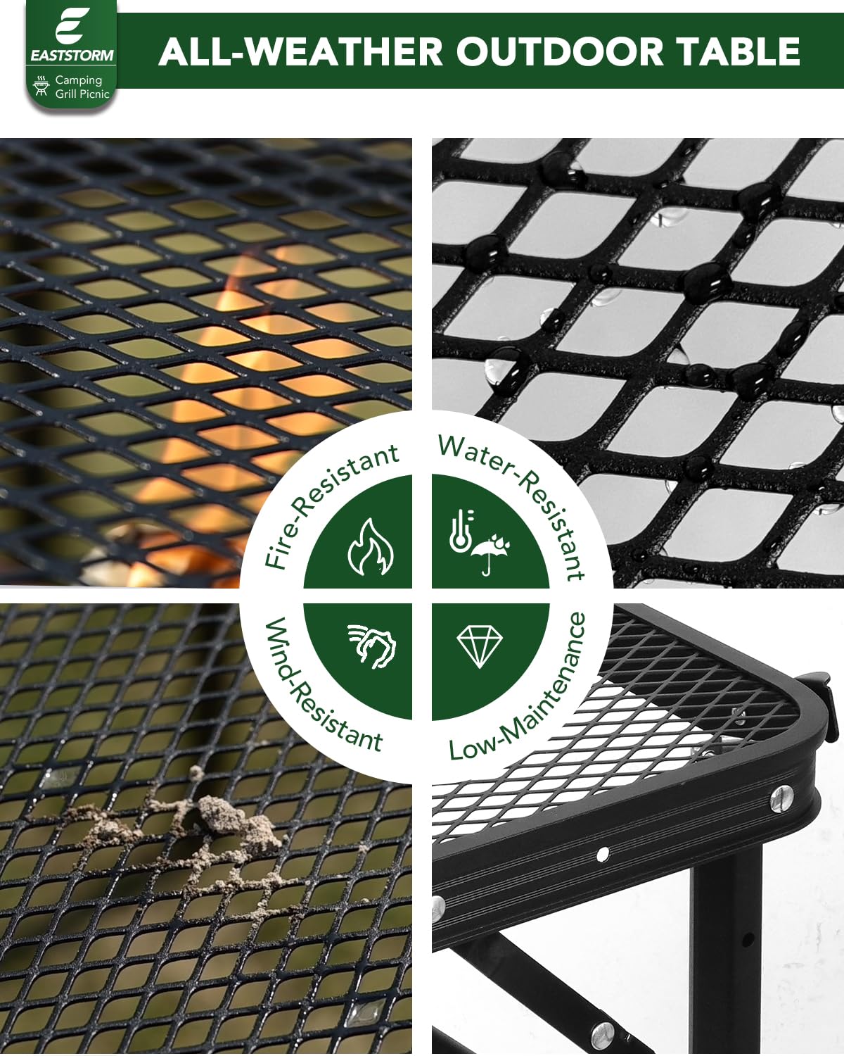 EASTSTORM robust aluminum frame supports up to 66 lb