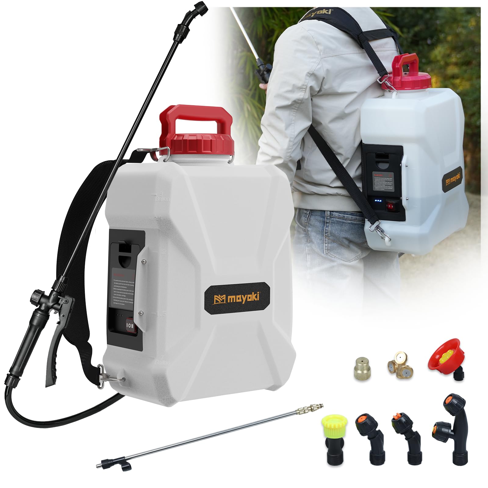 Eastyle 3Gallon Lawn Sprayer tank and seven nozzles for versatile lawn application