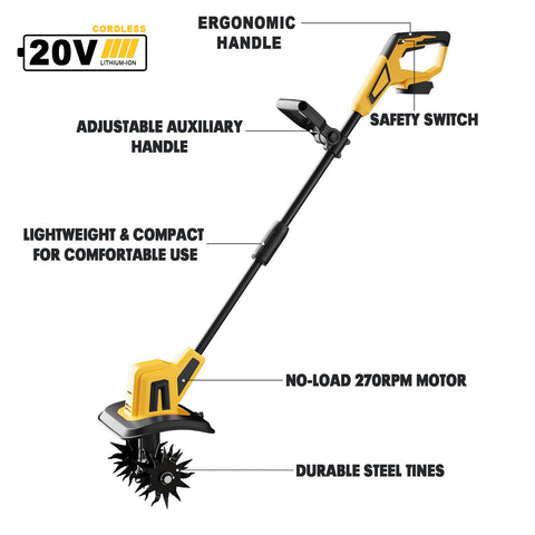 Eastyle 48 steel tines breaking compact soil for planting