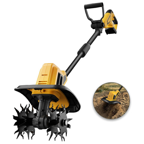 Eastyle cordless tiller with battery attachment for extended garden prep