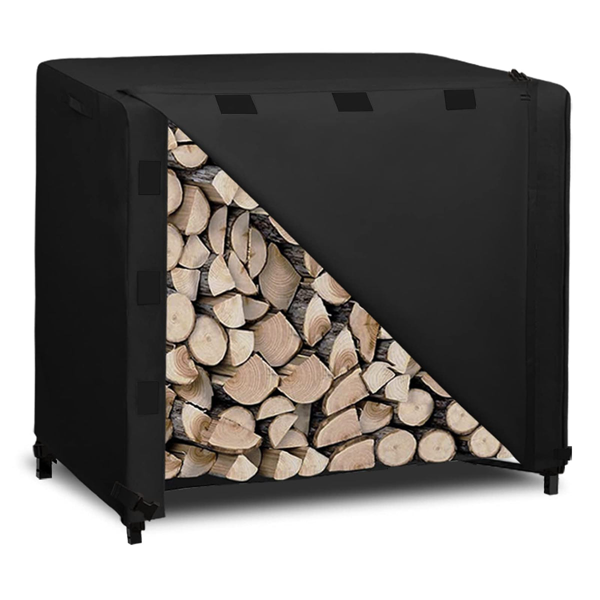 Easy-Going log rack cover waterproof protects firewood from rain and snow.